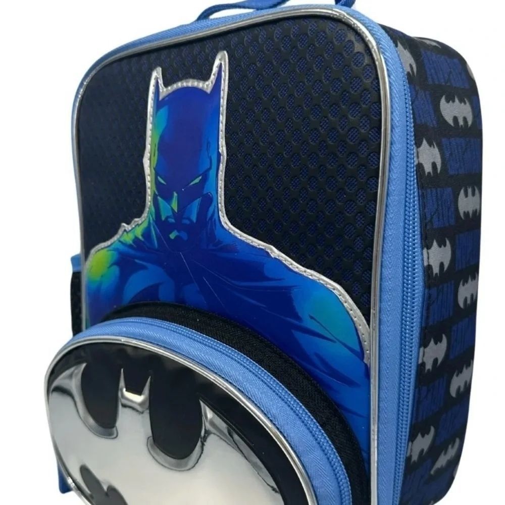 Batman Lunch Bag Insulated Kids School Lunch Box Blue Black DC Comics